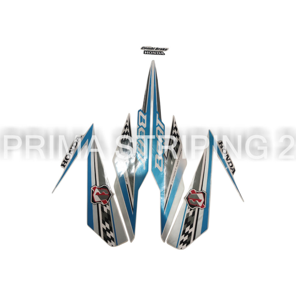 STRIPING STIKER MOTOR BEAT FI ECO 2018 PUTIH BIRU