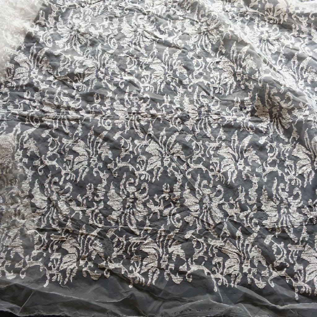 kain organza bordir motif | Harga/0,5m | kain organza bordiran timbul | bahan organza bordir meteran