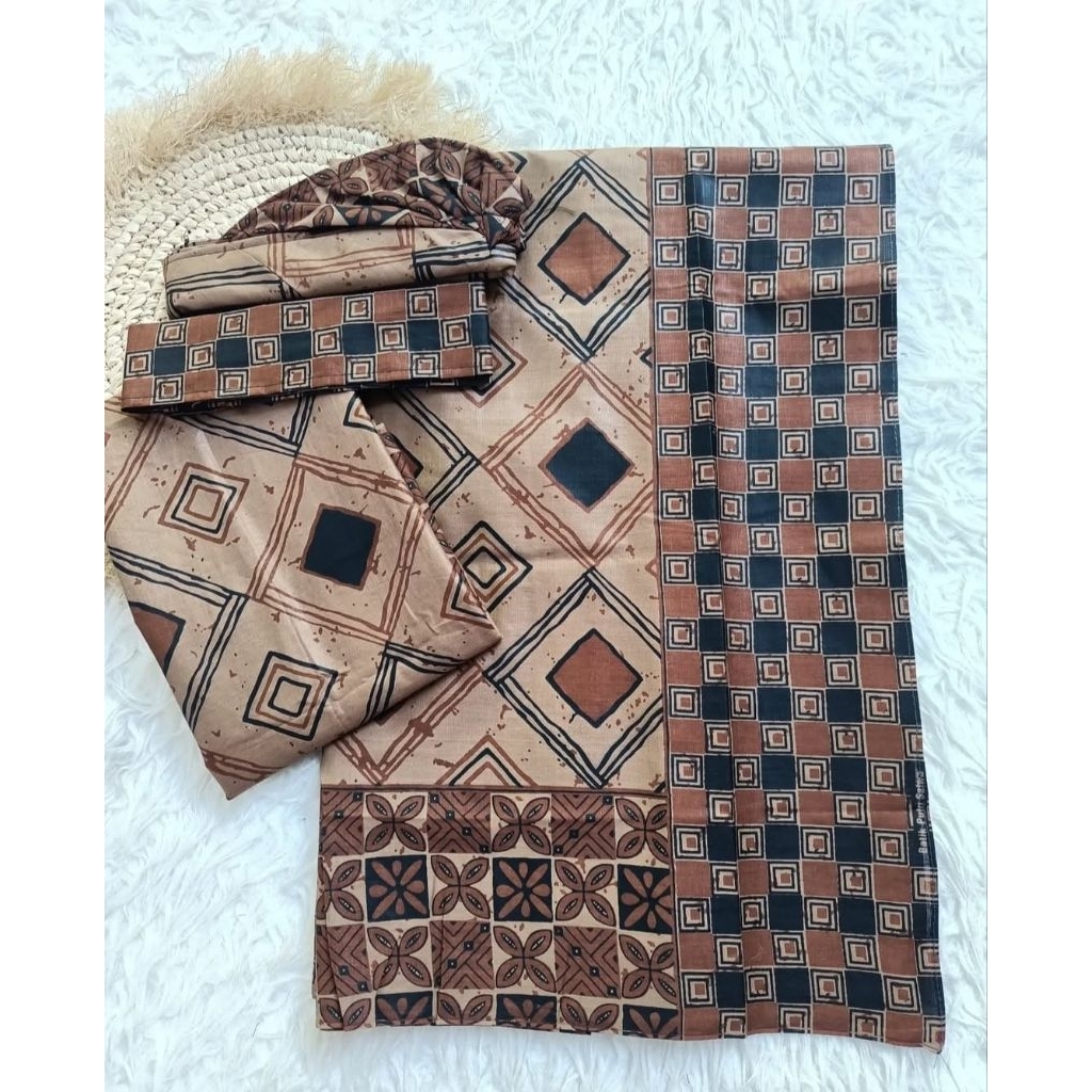 Batik couple / set batik couple adat bali / kamen batik / saput +  udeng batik/