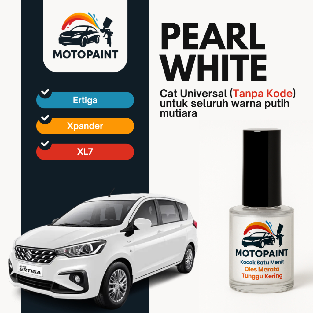 Cat Oles Mobil – Cat Baret Mobil – Touch Up Paint Pearl White Universal Warna Putih Mutiara Metallic