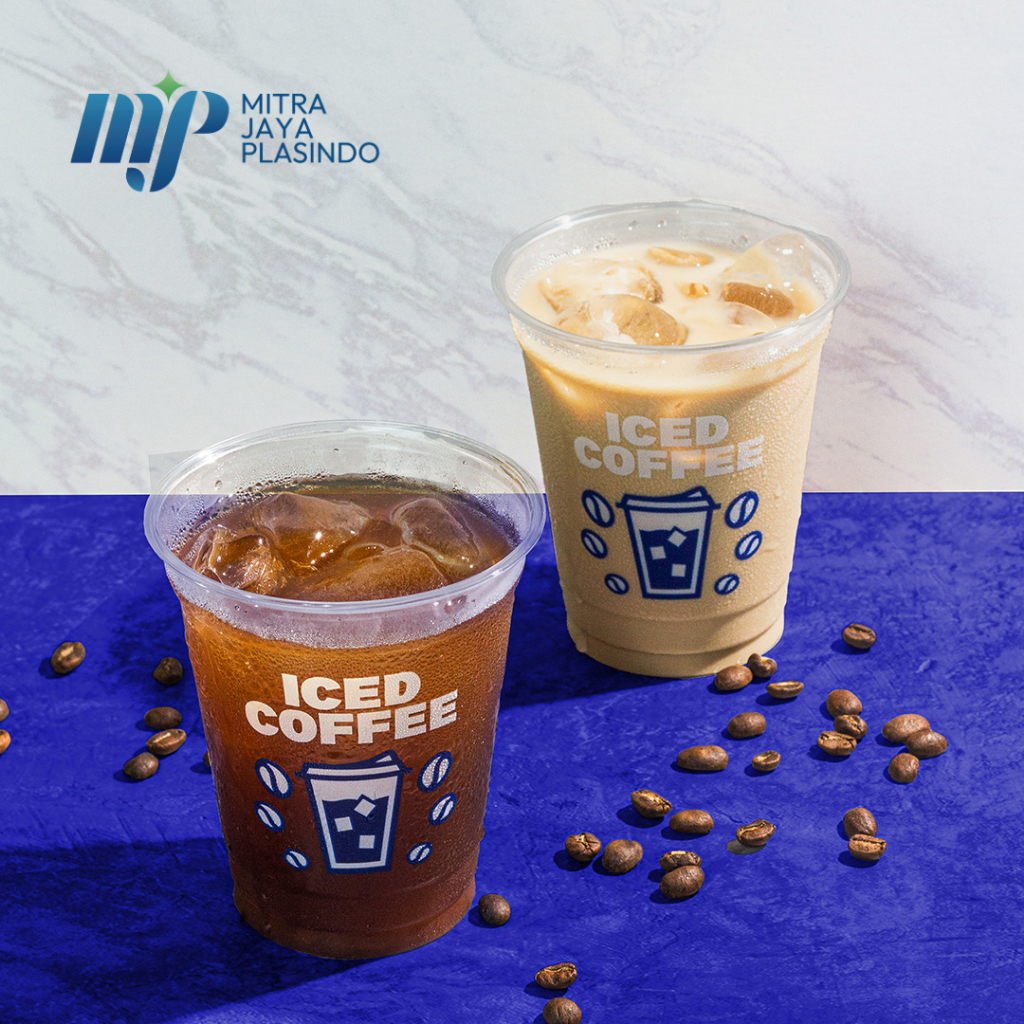 [ Isi 50 pcs ] STARINDO gelas plastik CUP PET PRINTING ICED COFFEE ukuran 12 OZ, 16 OZ termurah teba