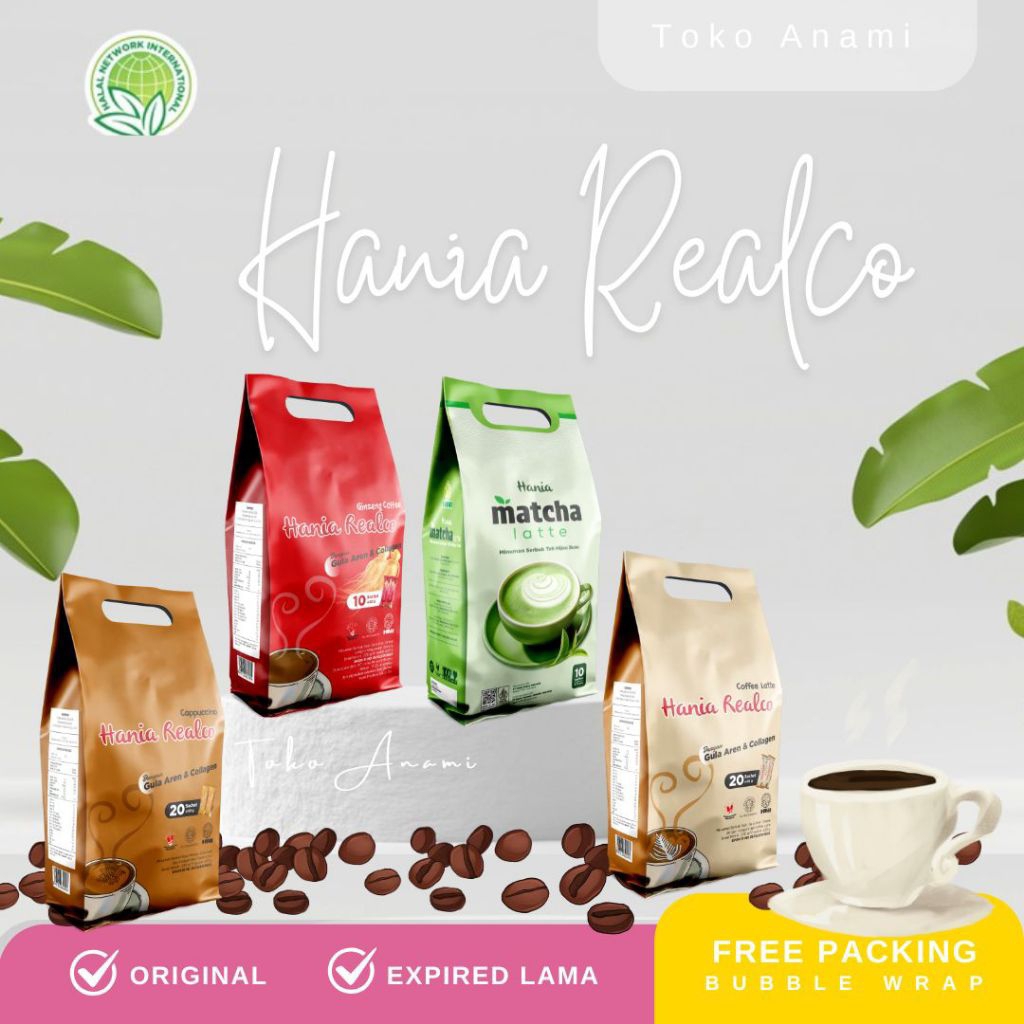 Hania Realco Cappucino Gingseng Matcha Latte Kopi HNI HPAI
