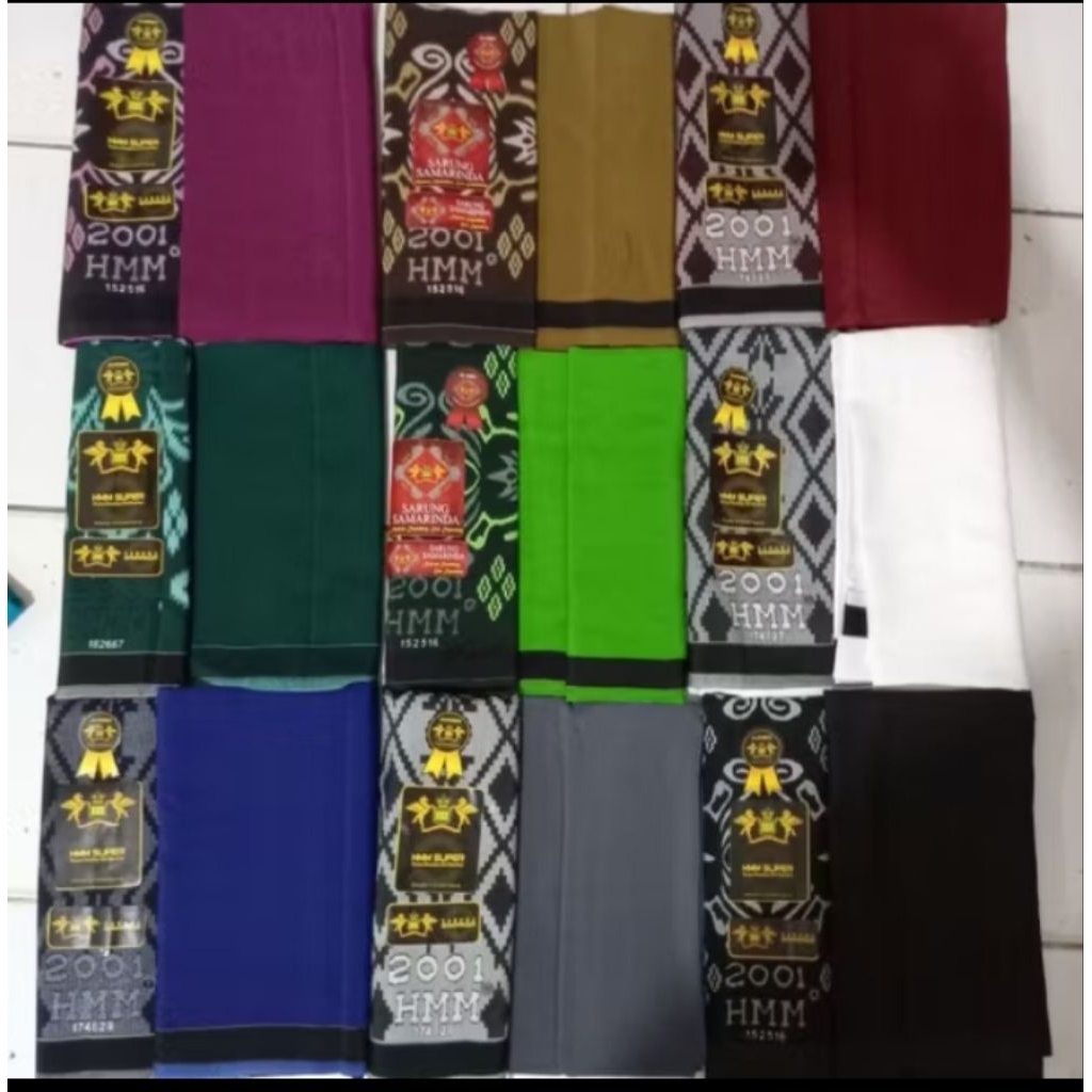 Sarung HMM, hitam polos, polos warna, batik
