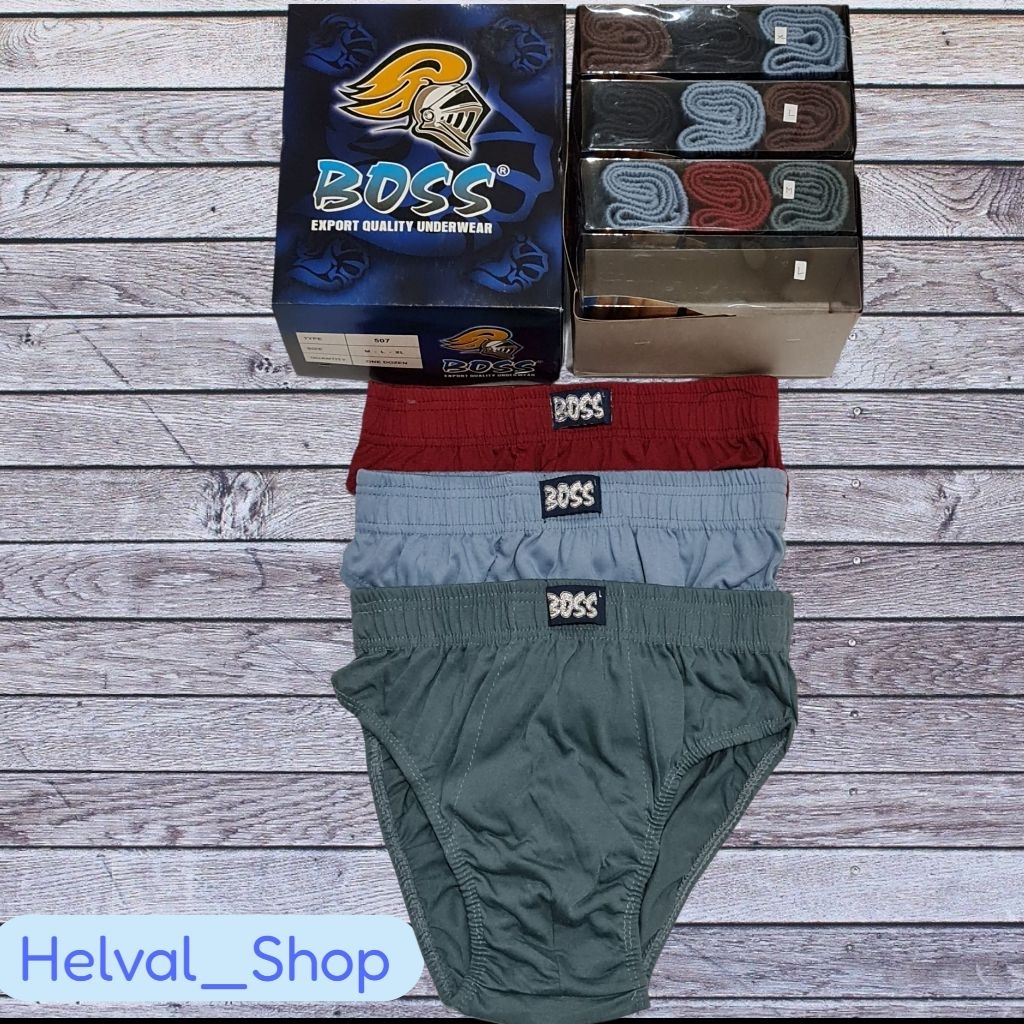 ( CD.54 ) Celana Dalam Pria BOSS Type 507 (3 Pcs) M L XL