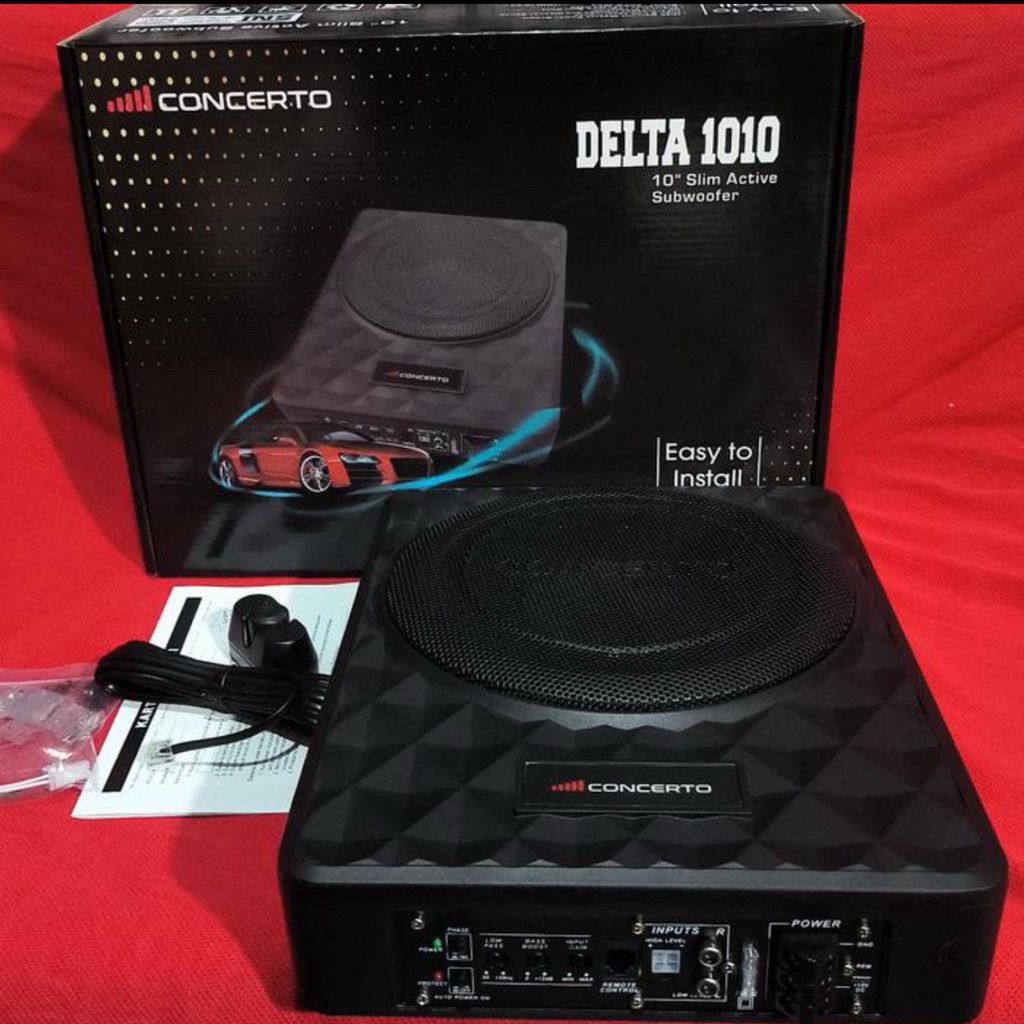 Subwoofer Kolong Jok Mobil 10 Inch Concerto Delta 1010 – Subwoofer Aktif Slim Bass Mantap