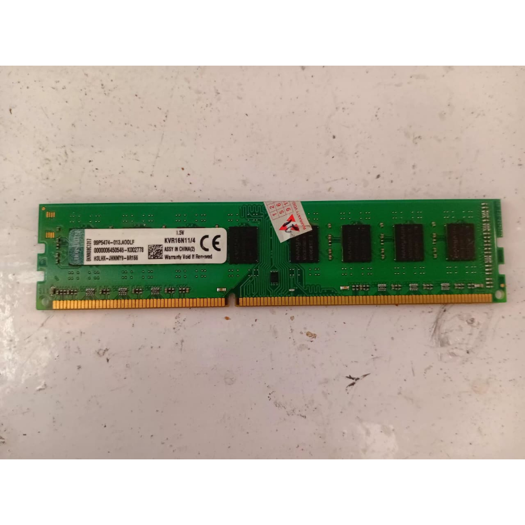 MEMORY LONGDIMM KINGSTON DDR3 2GB 1600MHz KVR16N11/4 - ercomp1