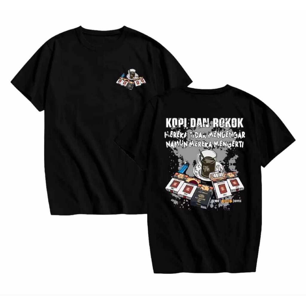 Kaos T-shirt - Kopi dan Rokok - Kaos Distro unisex