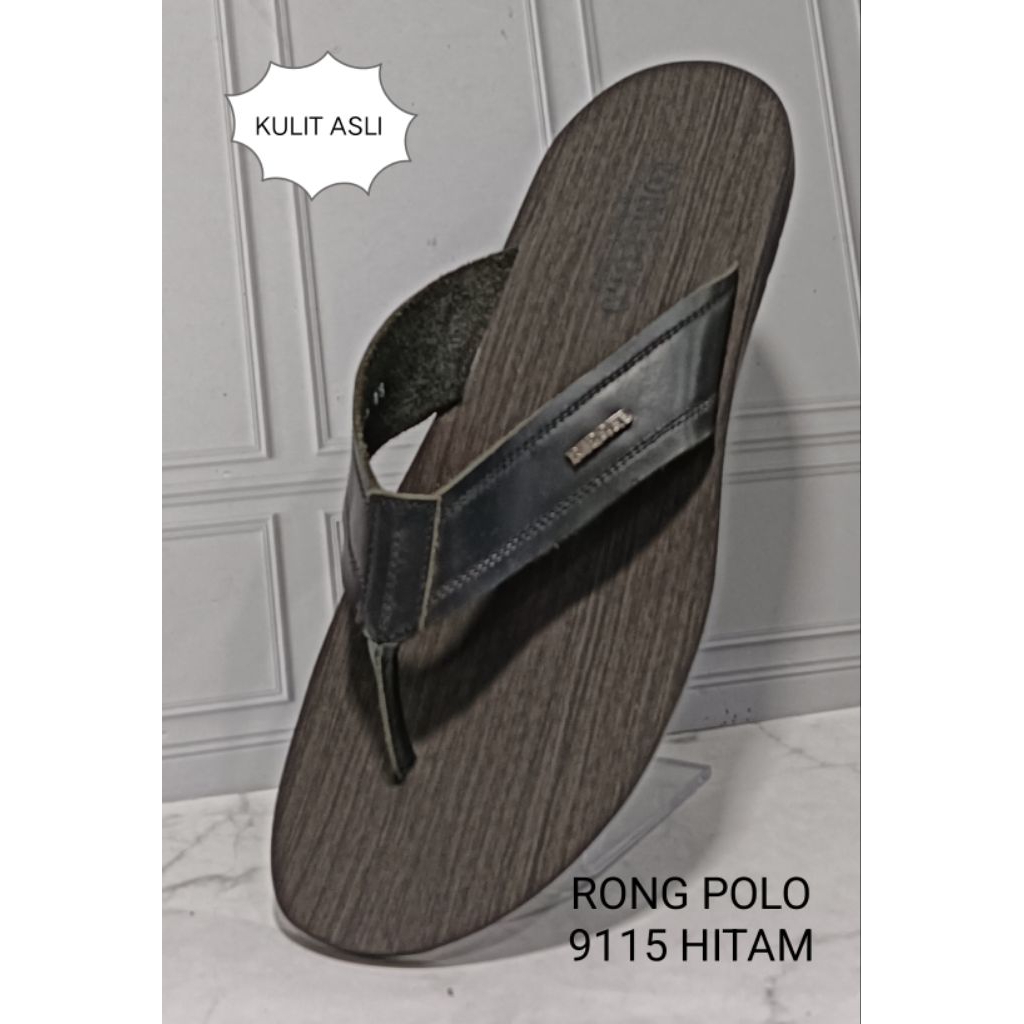 PROMO TURUN HARGA Sandal pria, sandal cowok,sandal jepit  , bahan kulit asli brand RONG POLO
