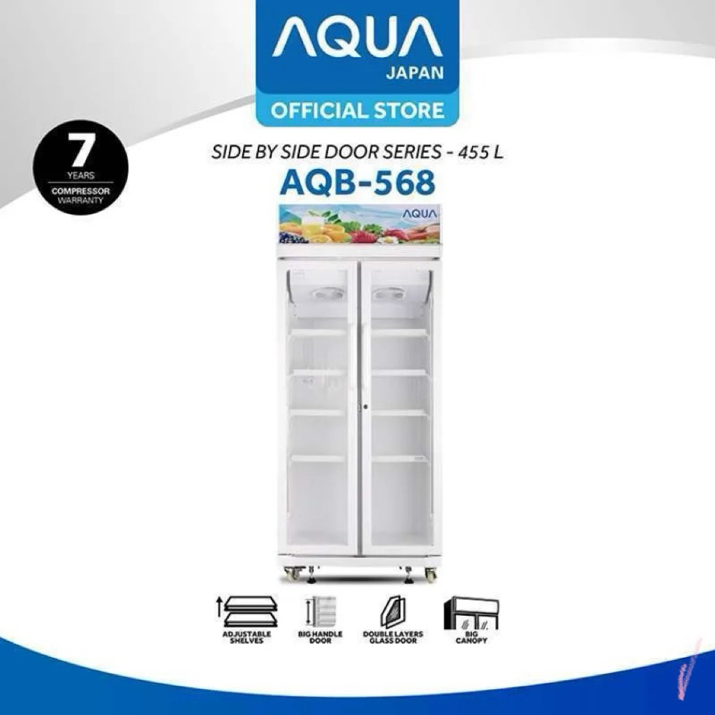 Showcase pendingin 2 pintu aqua Showcase 2 pintu aqua aqb 568