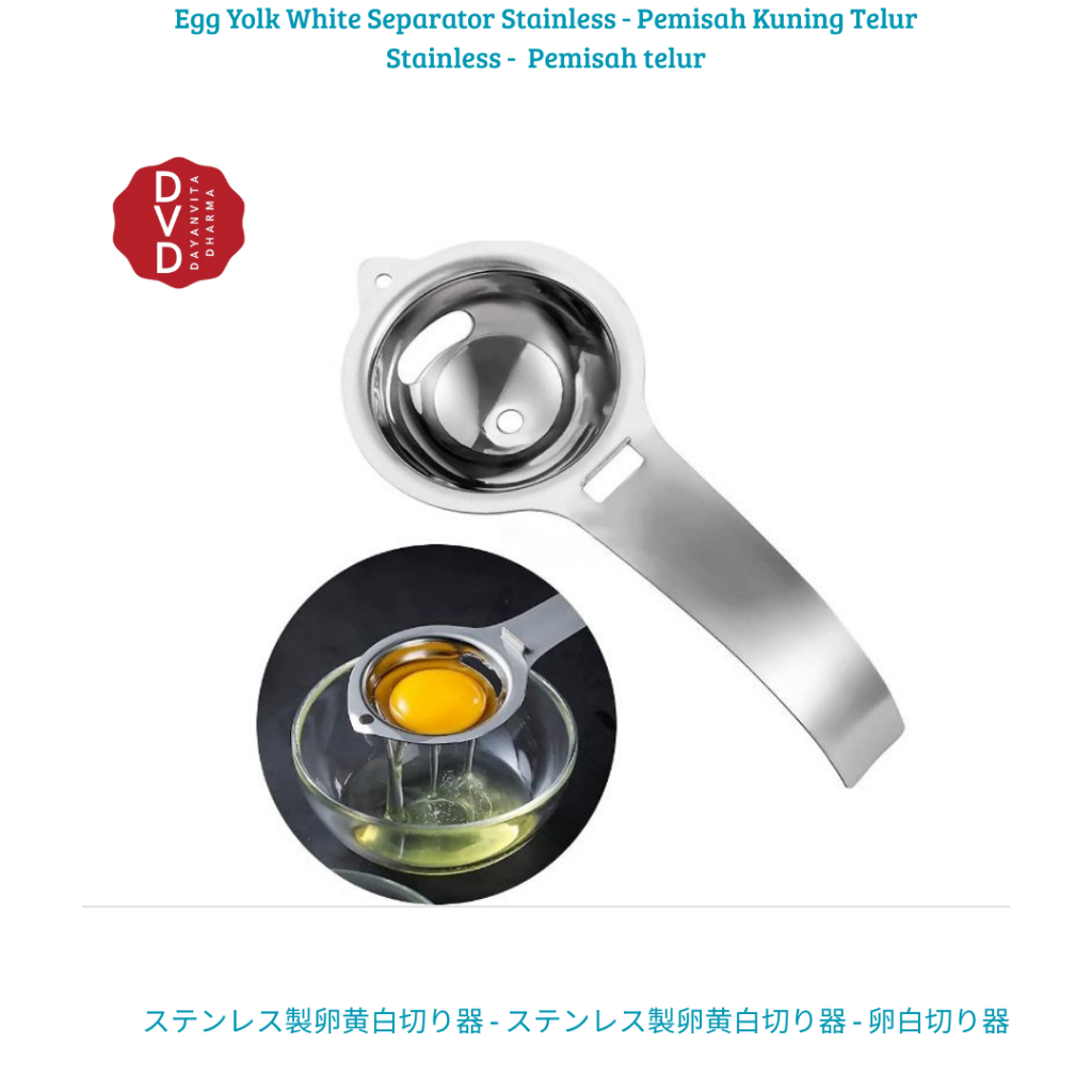 Egg Yolk White Separator Stainless - Pemisah Kuning Telur Stainless -  Pemisah telur