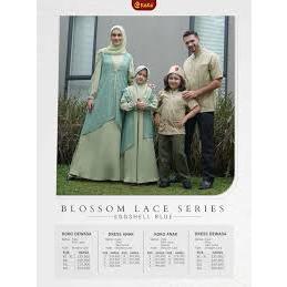 (COD) READY TERMURAH SARIMBIT/ COUPLE KELUARGA BY KEKE 2022 BLOSSOM LACE SERIES EGGSHELL BLUE  TERBA