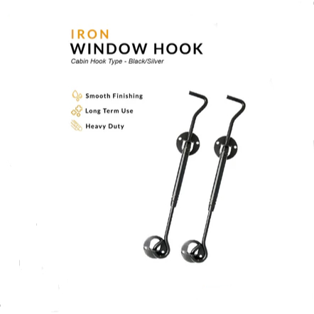 Hak Angin Window Hook Kait Pengait Penahan Jendela Stainless 10 Inch Hook Kokoh Estetik