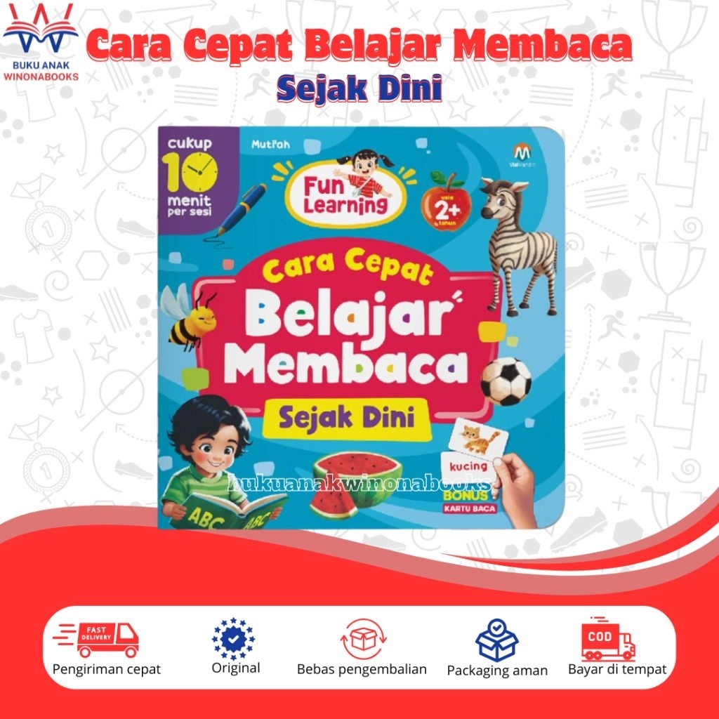 Fun Learning Cara Cepat Belajar Membaca Sejak Dini Cocok Mulai Usia 2 Tahun cover baru - buku Anak W