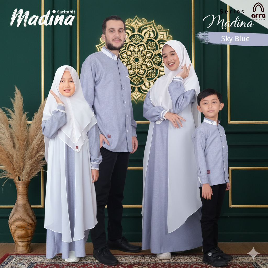 Baju Seragam Lebaran Sarimbit Serimbit Couple Cople Cuple Pasangan Keluarga Fashion Muslim Ayah Ibu 