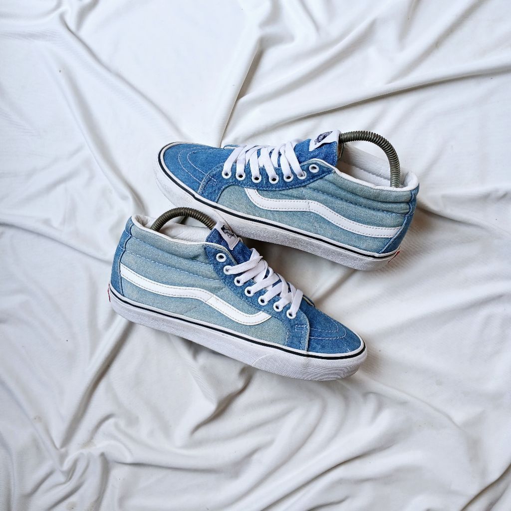 Sepatu Sneakers Vans SK-8 Mid Reissue 'Denim 2-Tone' - Size 40,5 (26 cm) Preloved Terawat
