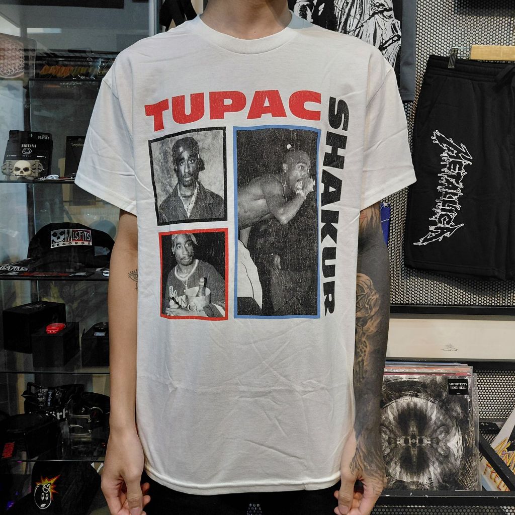 T Shirt Band Official TUPAC - PORTRAIT GRID (WHITE) Original