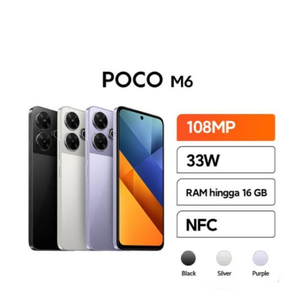 HP XIAOMI POCO M6 8/256 GB - POCO M 6 RAM 8GB ROM 256GB GARANSI RESMI