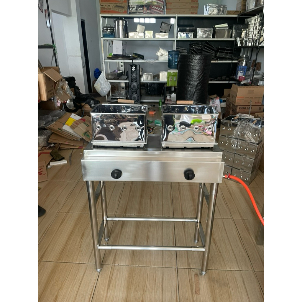 KOMPOR SET CETAKAN KUE BALOK PLUS TUTUP ARANG 2TUNGKU