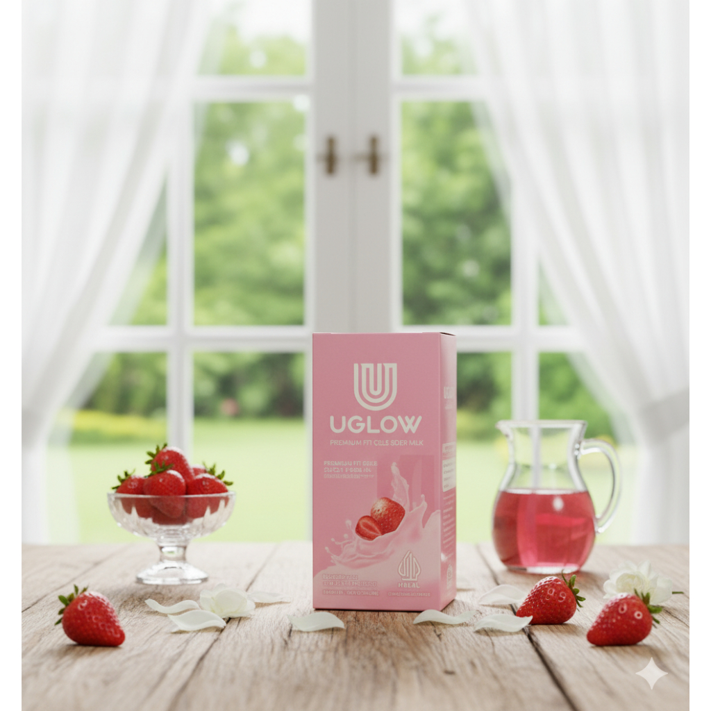 U glow GLUTHA COLLAGEN MILK minuman collagen pemutih glowing isi 10 sachet asli original