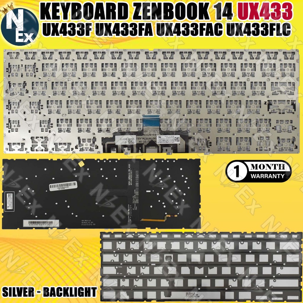 Keyboard Zenbook 14 Ux433 Ux433F Ux433Fa Ux433Fac Ux433Flc SILVER - BACKLIGHT