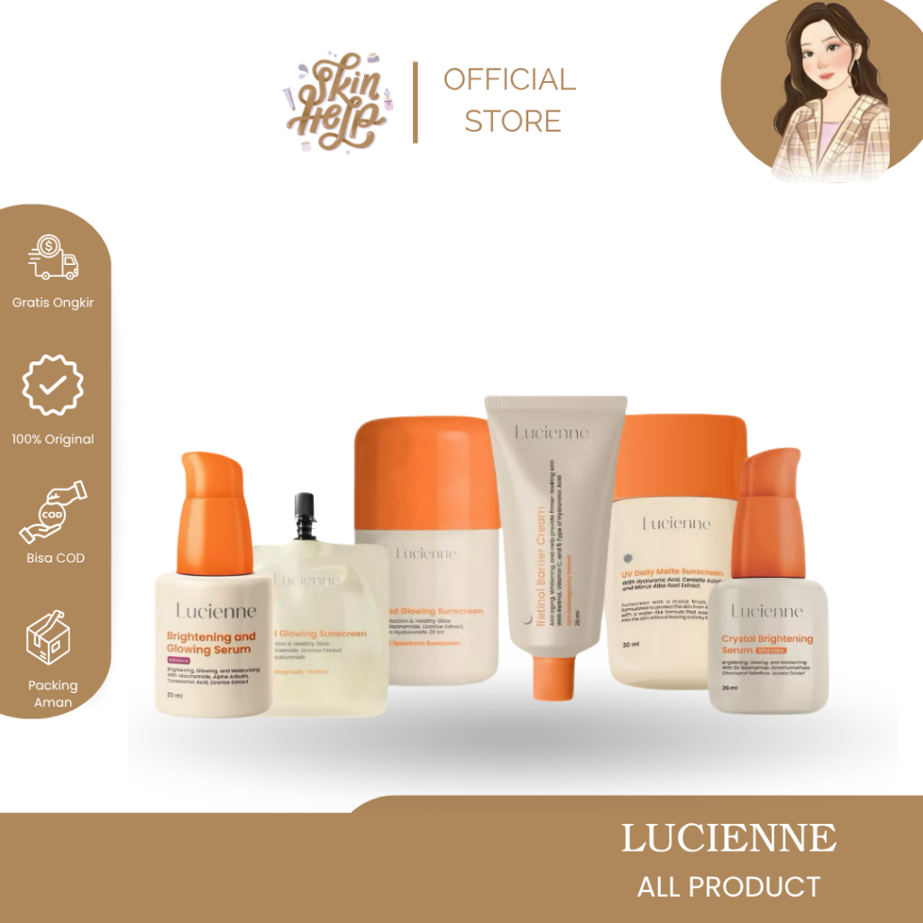 LUCIENNE - TINTED GLOWING SUNSCREEN BPOM SPF 50pa ++++ | LUCIENNE SUNSCREEN ORIGINAL