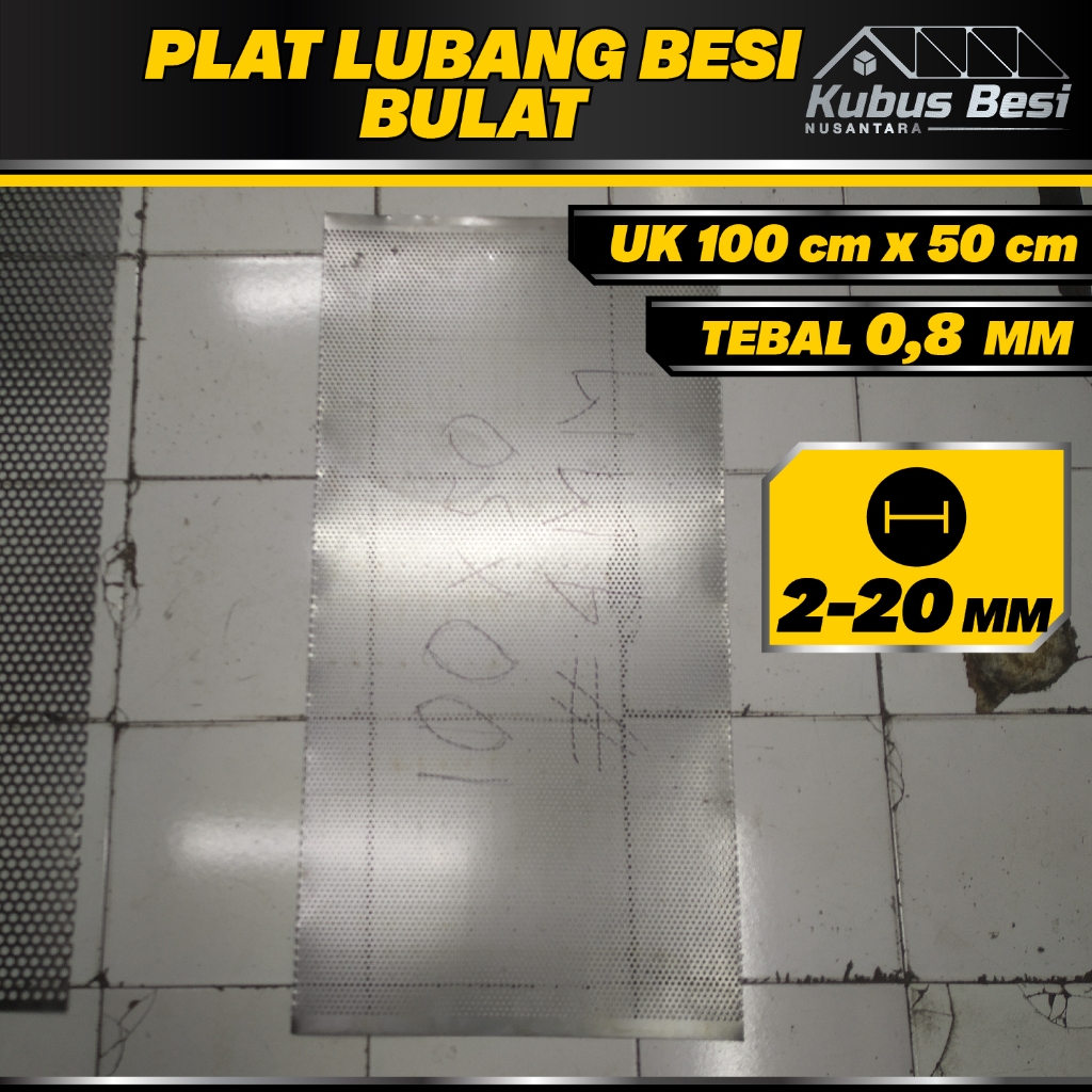 Ram Grill Speaker - 100x50 cm - Plat Lubang Bulat 2,3,4,5,6,7,8,9,10,12,14,16,18,20 mm - Tebal 0,8 m