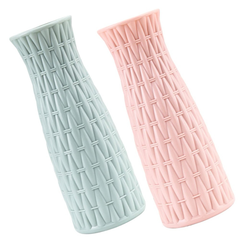 Vas Bunga Minimalis Anyaman Modern Plastik Ringan Dekorasi Rumah