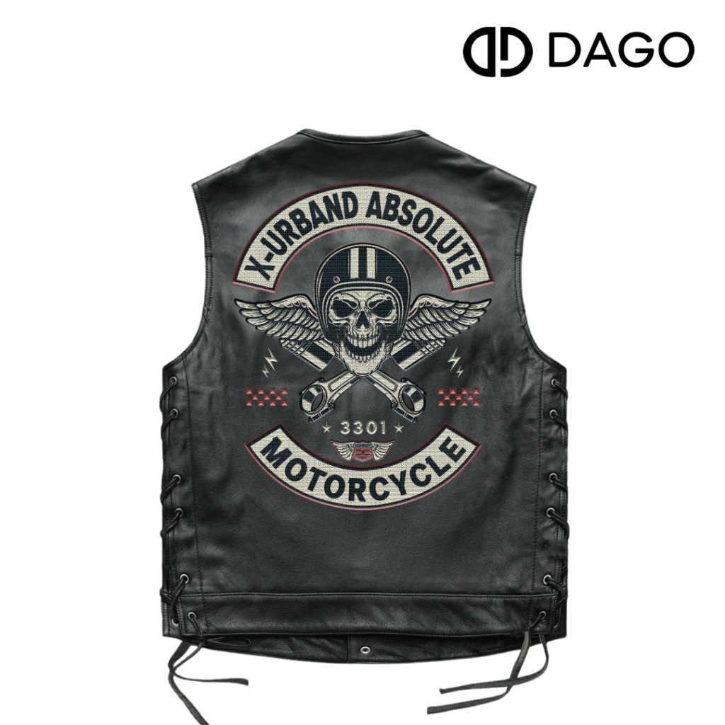 Rompi Kulit Sintetis Biker Motorcycle Sunmory Vest Sintetis Biker Motorcycle