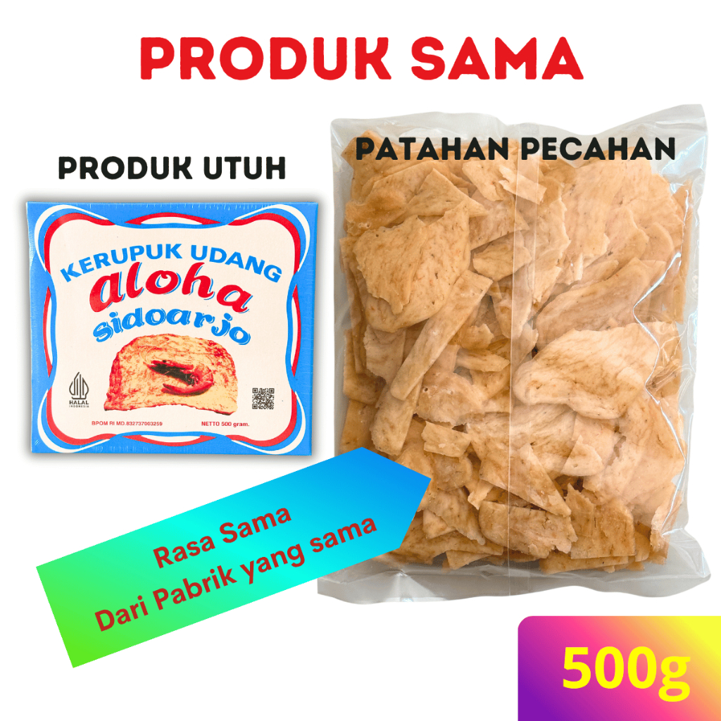 Aloha Kerupuk Udang Pecahan Patahan Afkiran 500g