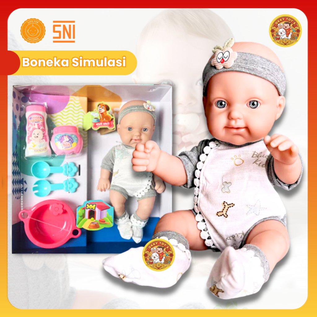 OKKY TOYS Boneka Mainan Simulasi / Boneka Bayi Mainan Perempuan Mainan Boneka Anak Perempuan