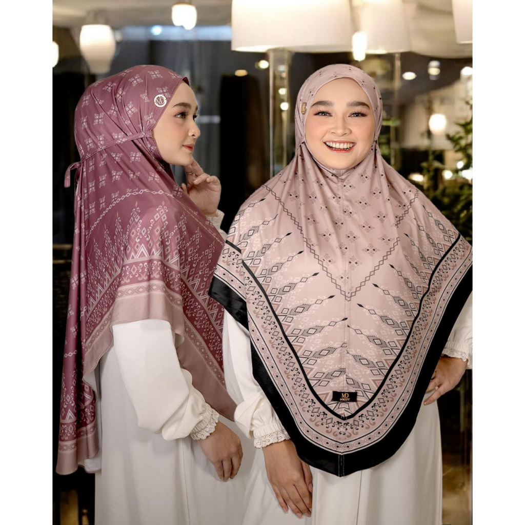 Hijab Bergo Jumbo Tali Non Pad Motif Elegan – Jilbab Instan Syar’i Maryam Terbaru