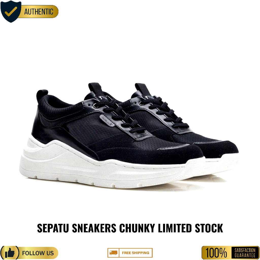 REYL MAN Limited Stock | Sepatu Sneakers Chunky Black Pria - REYL MAN ANOMALY BLACK WHITE