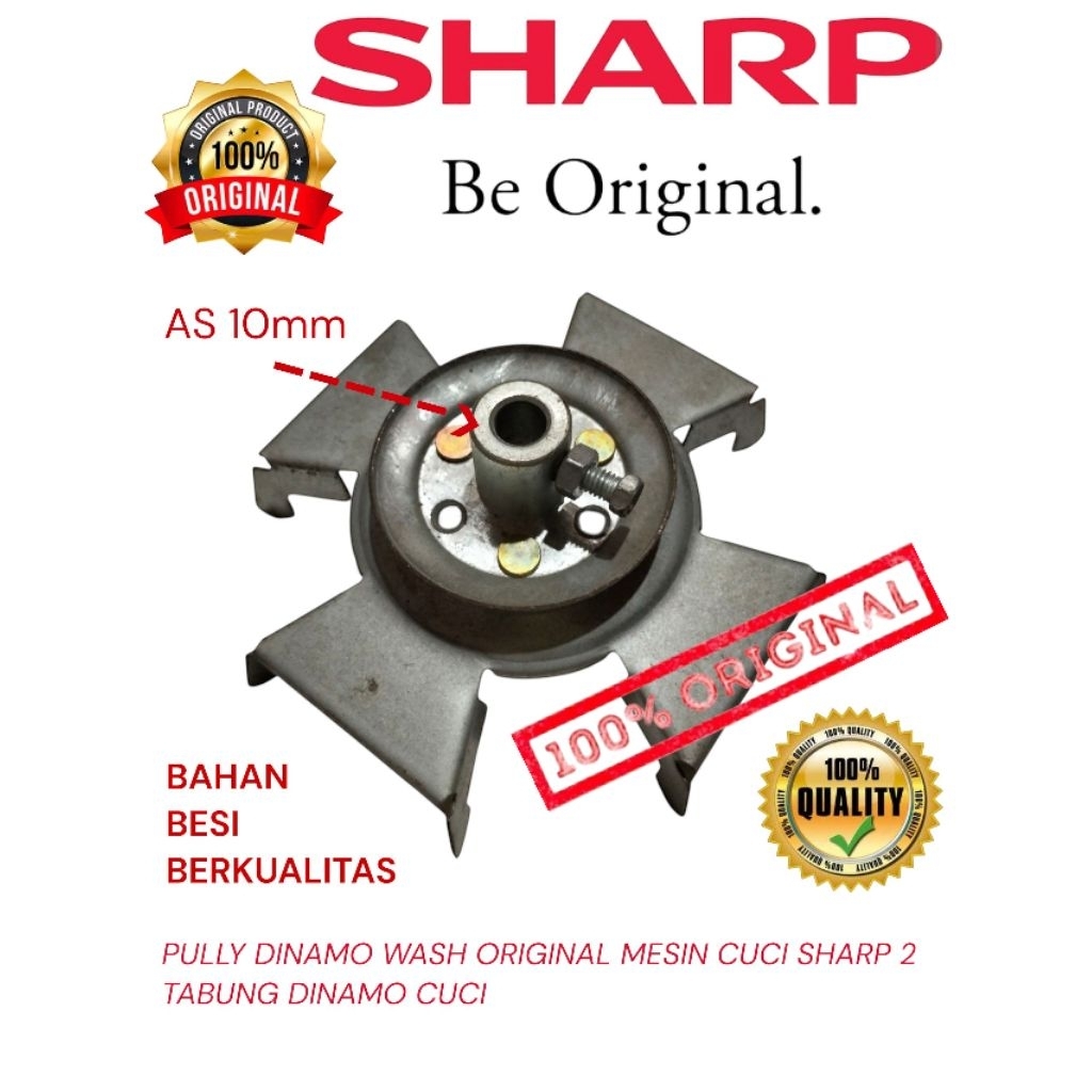 Pully Wash Besi Cakram Dinamo As 10mm Untuk Mesin Cuci Sharp 2 Tabung Original