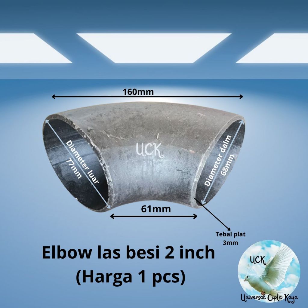 Elbow Las Besi 2,5 inch  Pipa Las / Elbo Lbow Keni Knee Pipa Las Knee Penyambung Pipa Besi 2 1/2 inc