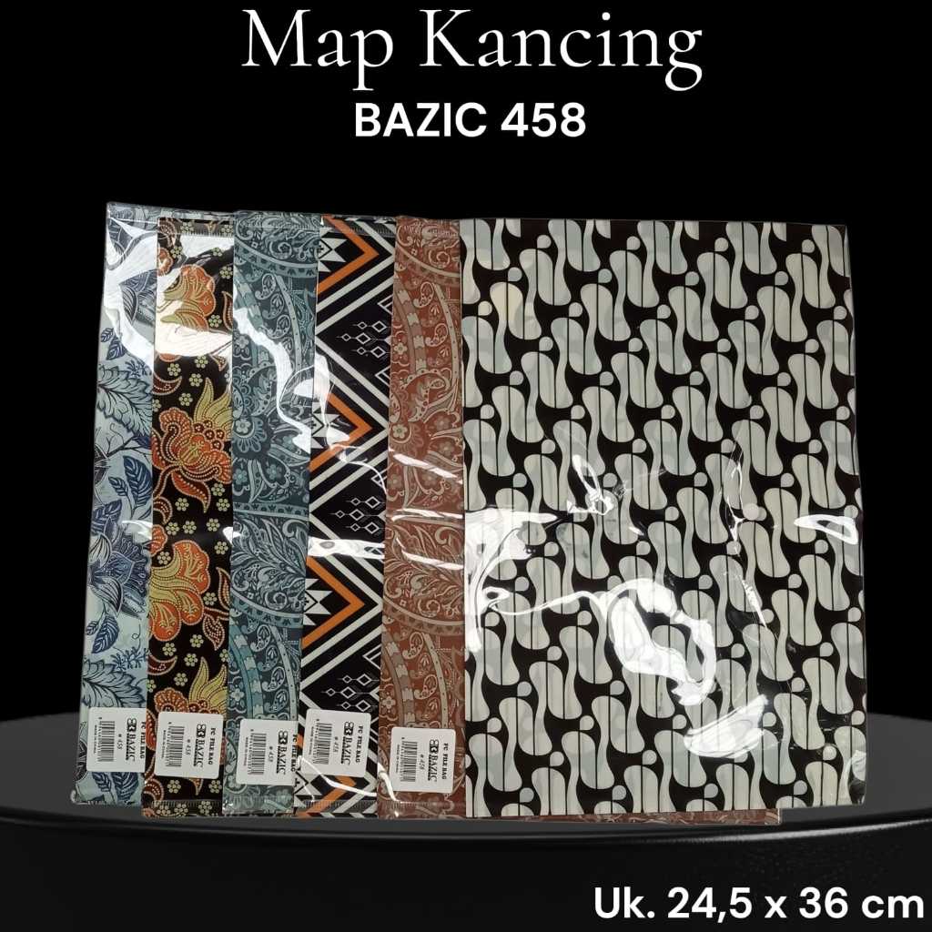 Map Kancing Plastik Motif Batik Folio