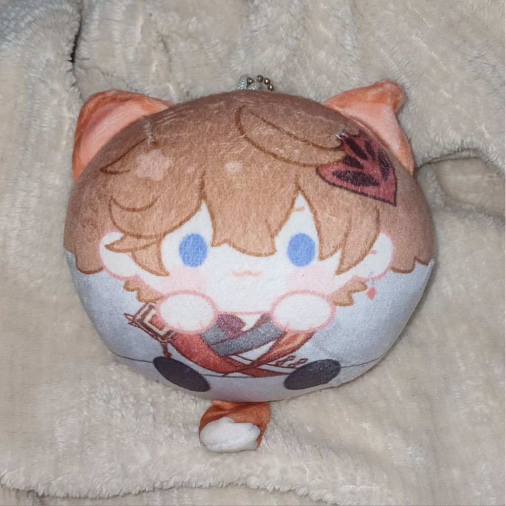 Genshin Impact Fanmade Omanjuu Plush Boneka Childe Fox Ear