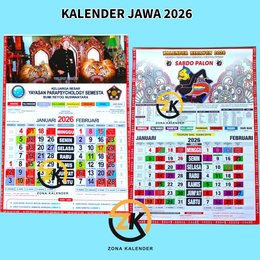 Kalender 2026 Jawa Lengkap /Kejawen/Kalender Jowo Tahun 2026
