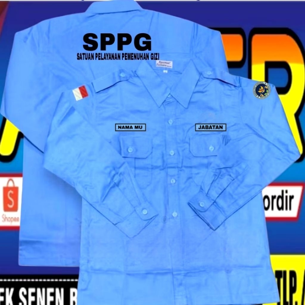 terbaru pul bordir baju SPPG kemeja BGN baju bgn seragam BGN Pdh BGN Pdl BGN kemeja kerja BGN baju k