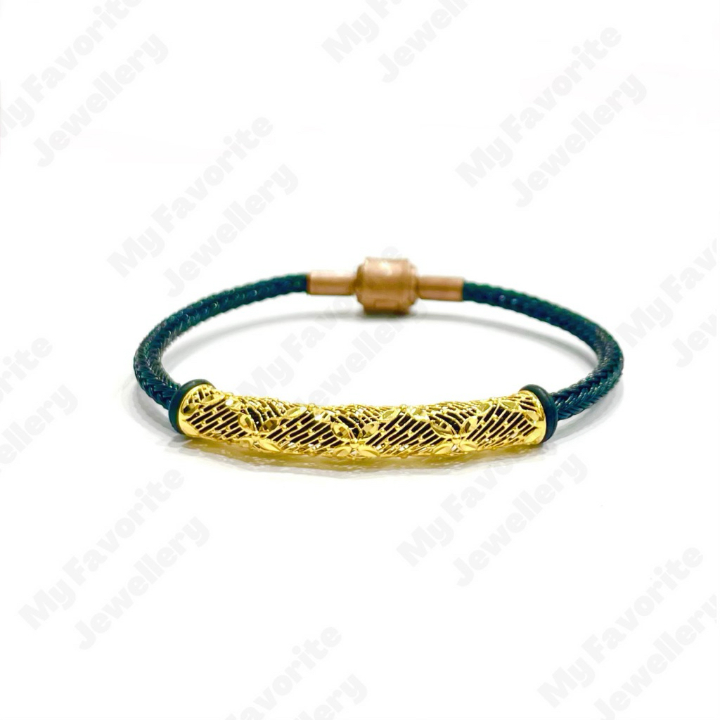 Gelang Tali Set Liontin Pipa Etnik Merk ubs Emas Asli Kadar 700 16K