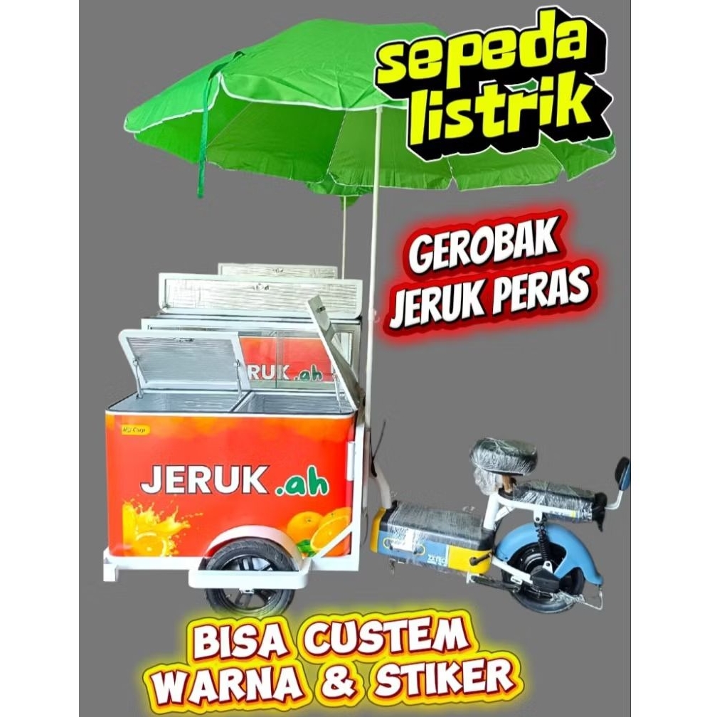 GEROBAK SEPEDA LISTRIK  JUS BUAH MINUMAN KELILING