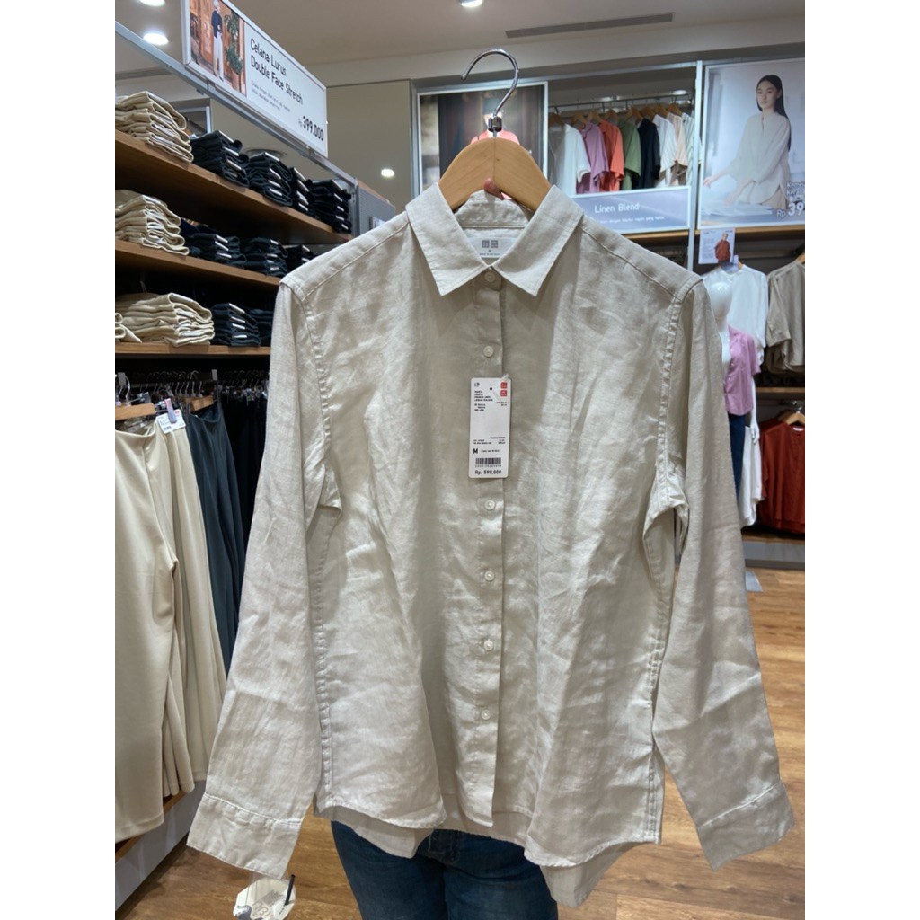 Uniqlo kemeja Linen wanita original jastip