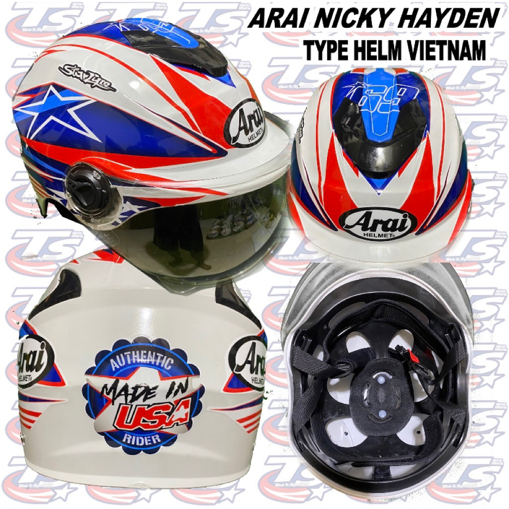 helm motif arai helm copy arai motif nicky hayden buat konten lucu lucuan
