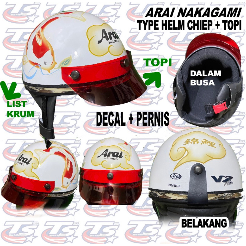 helm motif arai helm copy arai motif koi buat ngonten