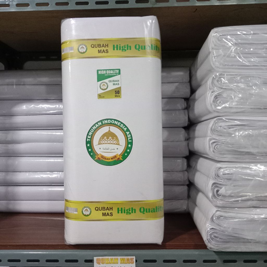 Kain Kafan Qubah Mas 1 roll - Kain Kafan Lebar 140cm Panjang 50cm - Kain mori blacu kaci - Kain kafa