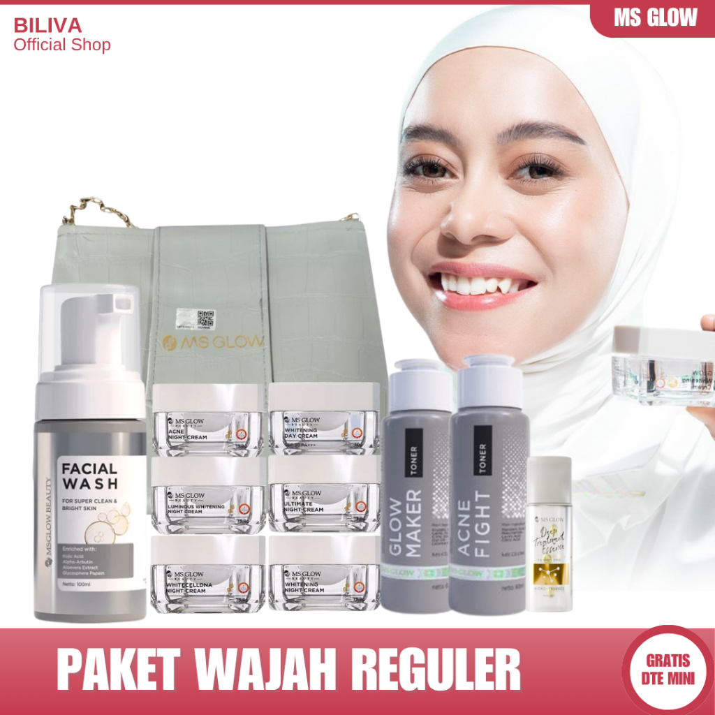 Ms Glow Paket Wajah Skincare Beauty Gratis Dte Mini Skincare 1 Set Lengkap FLASH SALE