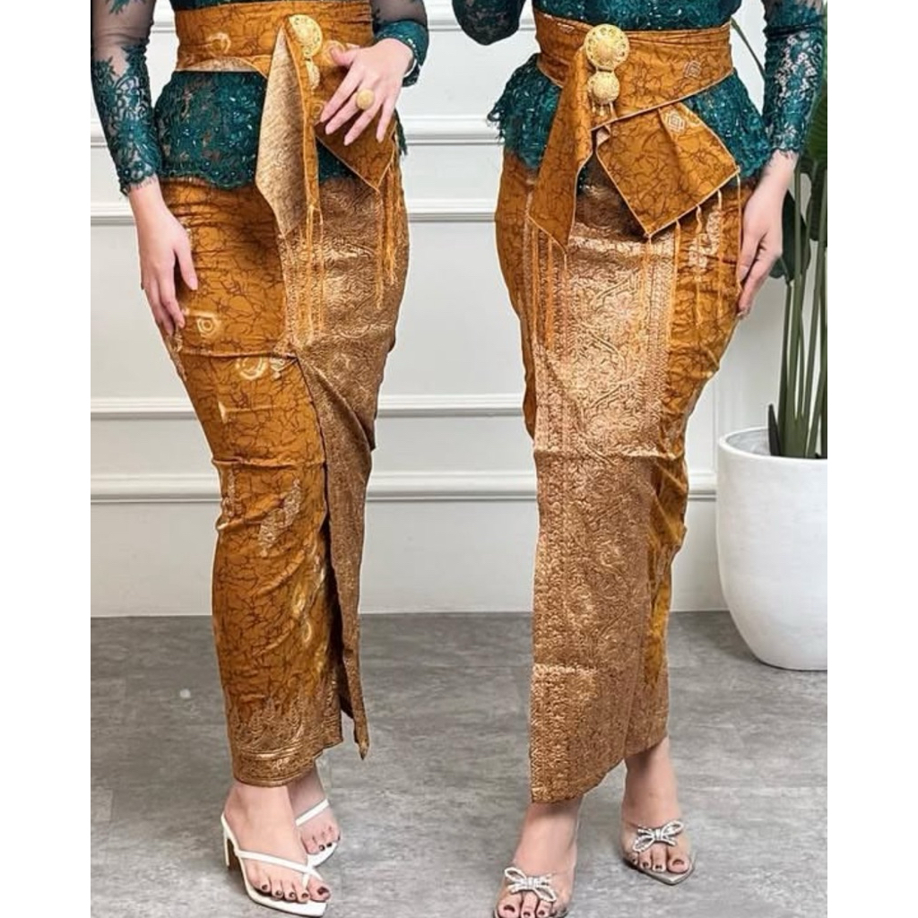 KAMEN JADI  BORDIR STRAIT MOTIF JUMPUTAN  SET SELENDANG//ROK JADI BALI