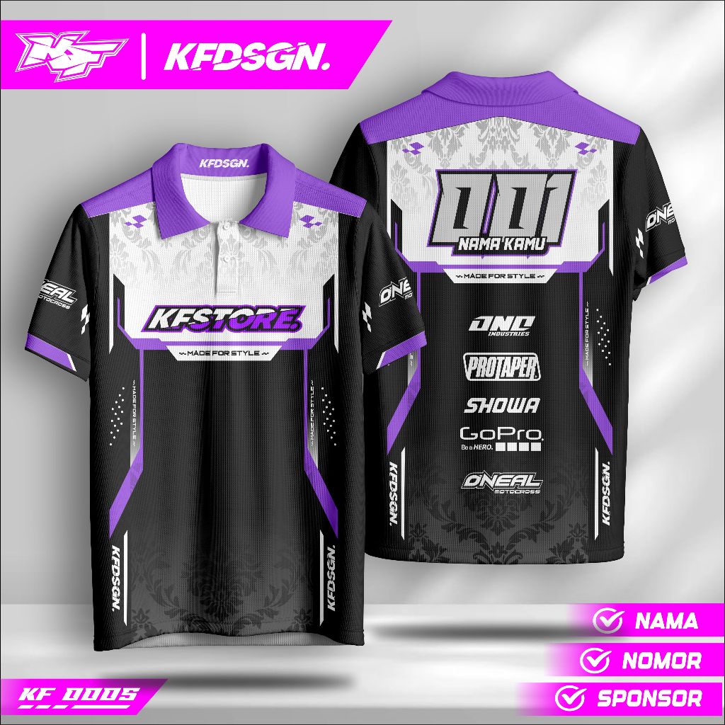 Jersey Custom Nama Balap – Fullprint Keren | Bisa Tambah Logo Tim & Warna Bebas