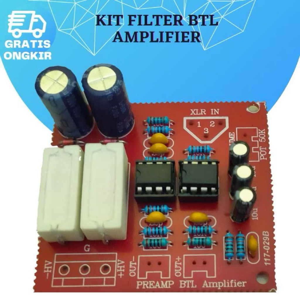 kit pre amp btl kit filter btl amplifier ( stereo jadi mono)