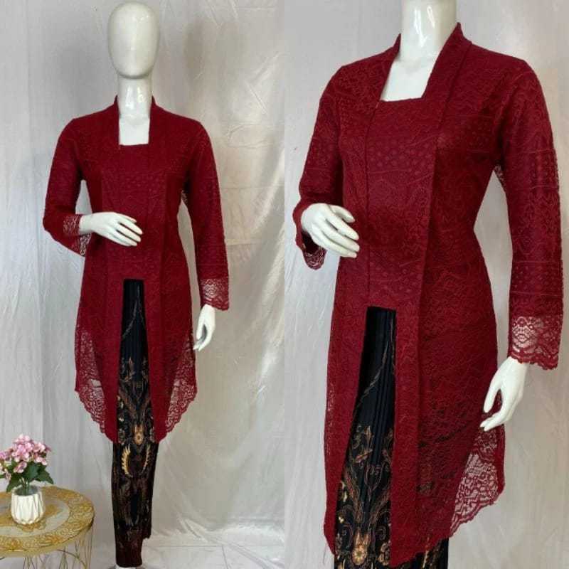 Setelan Kebaya Tunik Kutubaru / Kebaya Tunik Kutubaru Modern / Kebaya Brukat Kutubaru Kondangan
