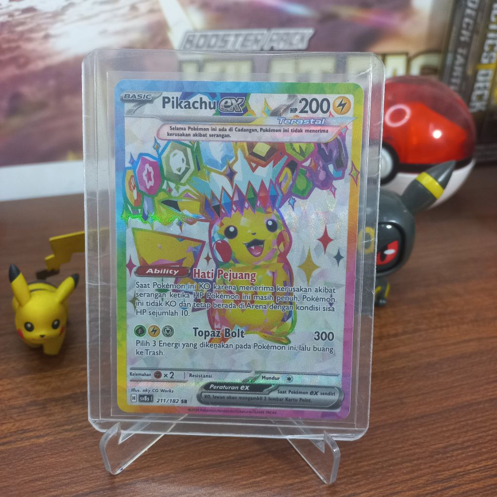 Pikachu EX SR Sv8s 211/182 - Kartu Pokemon TCG Indonesia Kilat Rasi Original